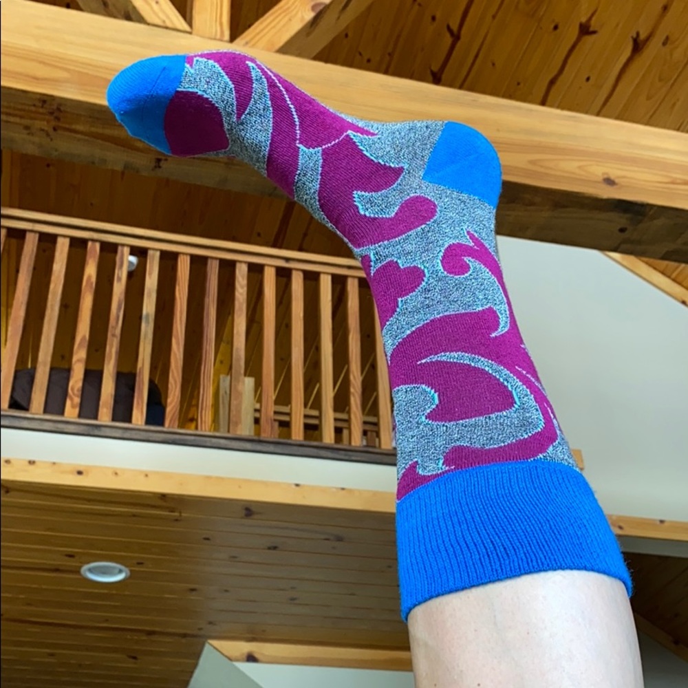 Fuchsia Blue & Gray Women’s Socks Lady Sockwear - Picture 4 of 5